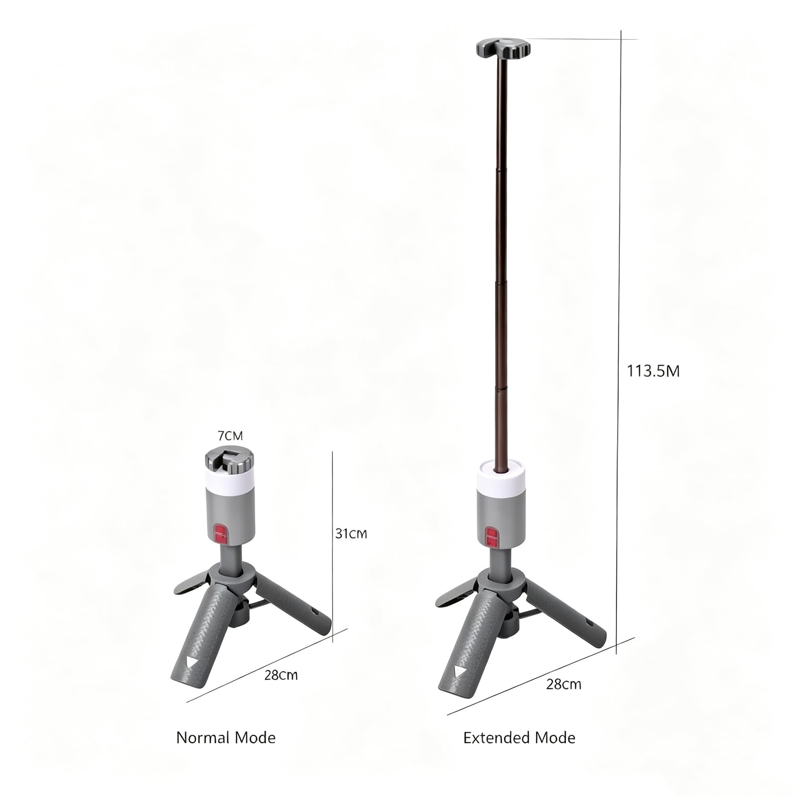 Lampe de camping à trépied télescopique avec télécommande, 5 luminosités
