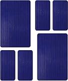 Lfutari 6pcs Swimming Pool Cover Repair Kit - Blue Pool Safety Cover Patch Kit - Self-Adhesive Mesh Pool Cover Saver Patch Kit for Inground Safety Pool Cover (2pcs 12x8 inch+4pcs 4X8 inch)