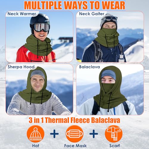 Image of Winter Balaclava Ski Mask: Warm Fleece Hood Hats Face Cover
