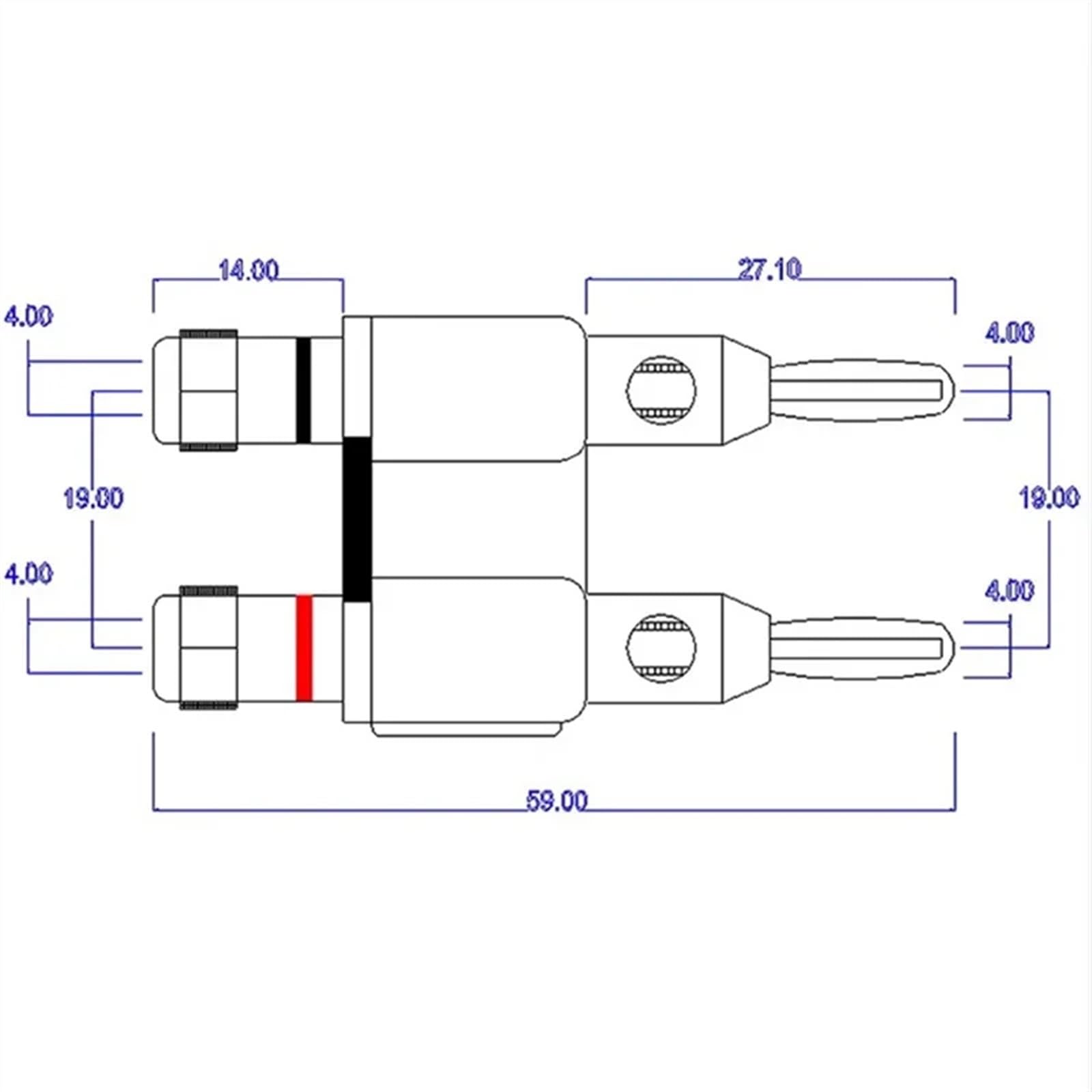 Connecteur de fiche Banane à Double rangée de 4mm, 8 pièces, Adaptateur de Prise de Haut-Parleur plaqué Or, Prise croisée à Deux Positions(8Pcs Mixed)