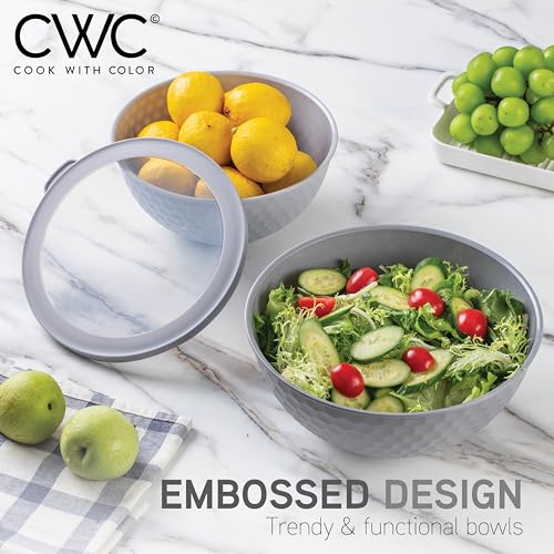 image for COOK WITH COLOR Mixing Bowls with Lids - 12 Piece Plastic Nesting Bowl