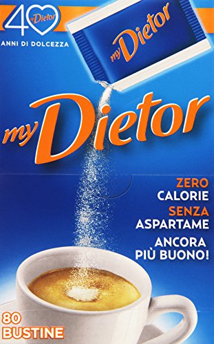 Dietor - Süßungsmittelbeutel, Zero Kalorien, ohne Aspartam, Packung mit 80 x 0,8 g, insgesamt: 64 g Cover