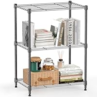M MZG 450 lbs Steel Storage Shelving 3-Tier Utility Shelving Unit Steel Organizer Wire Rack for Home,Kitchen,Office (11.8" D x 17.7" W x 26.3" H)