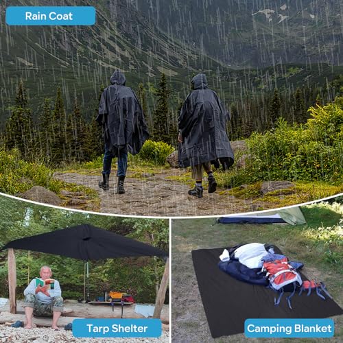 SANLIKE Poncho de chuva com capuz, kit de polainas de perna, impermeável, reutilizável, capa de chuv