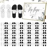 Zoooyawn 60 Pairs Flip Flops Bulk for Wedding Guest Wholesale Wedding Sandals with Sign(Black, White)
