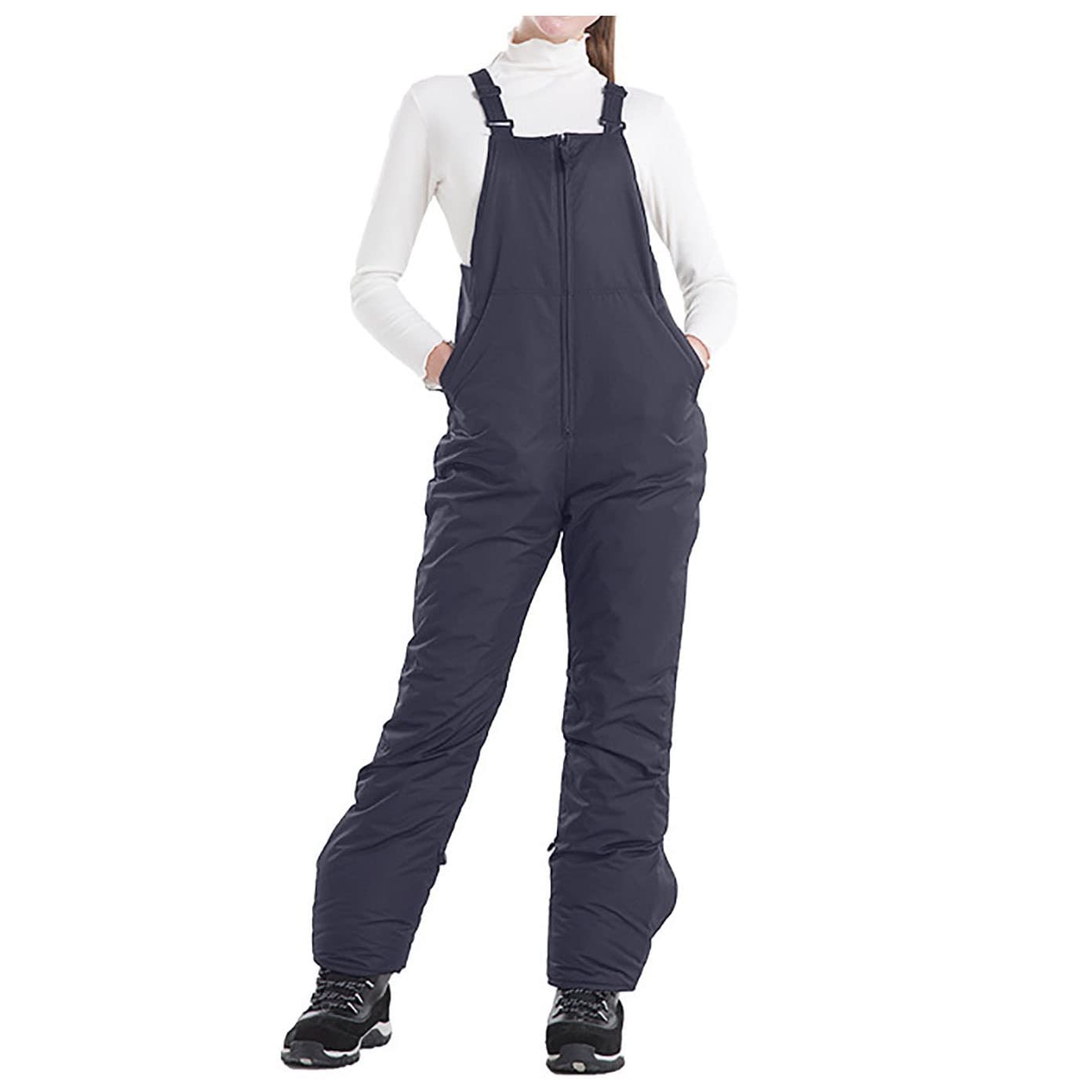 Pantalones De Senderismo Mujer Ligero, Monos Y Pantalones De Esquí Mujer, Mono Con Bolsillo Mono Color Sólido Pantalones Al Aire Libre Impermeable Mono Casual Snowboard Mono