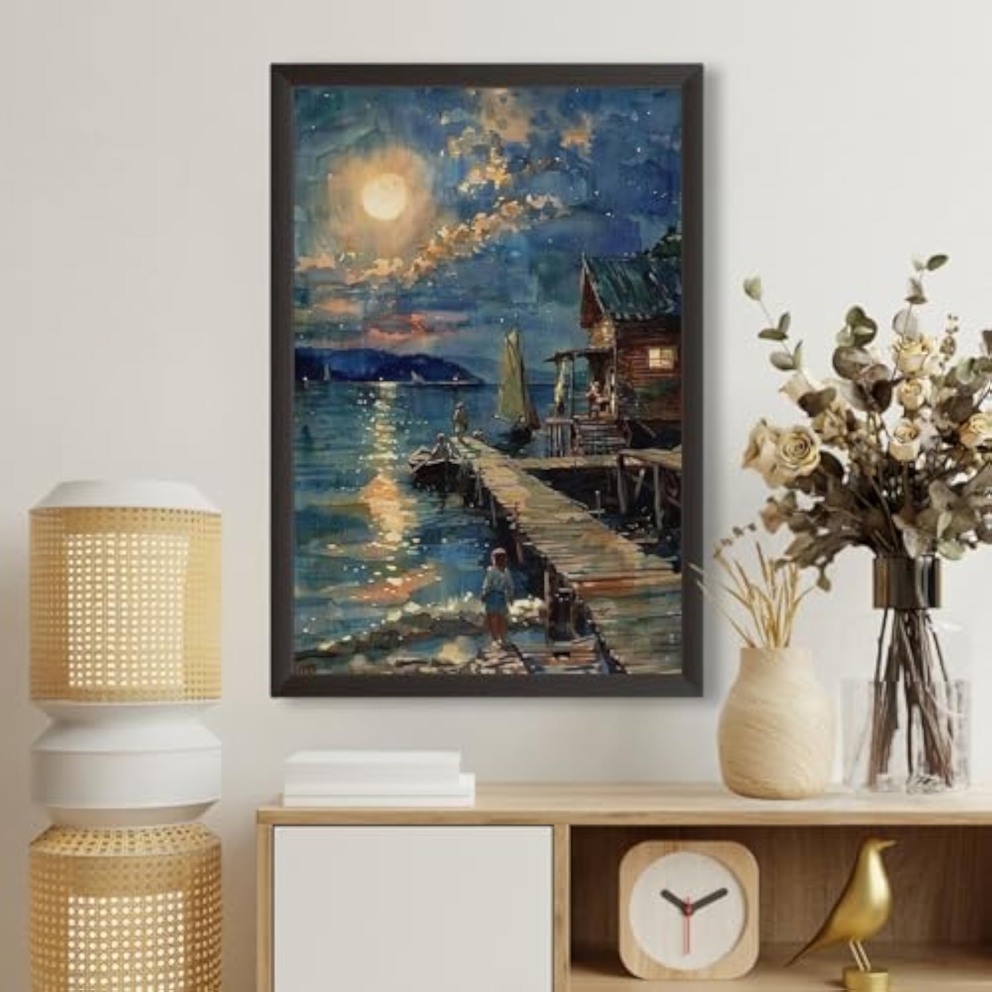 Abstract Aesthetic Art Framed Oil Painting