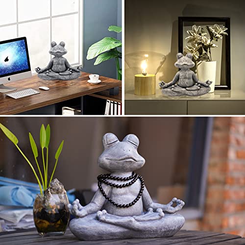 Goodeco 12.5" L×10" H Meditating Yoga Frog Statue - Gifts For Women/Mom, Zen Garden Frog Figurines For Home And Garden Decor, Frog Decorations Gift Ideas, Frog Gifts For Women #TOP3
