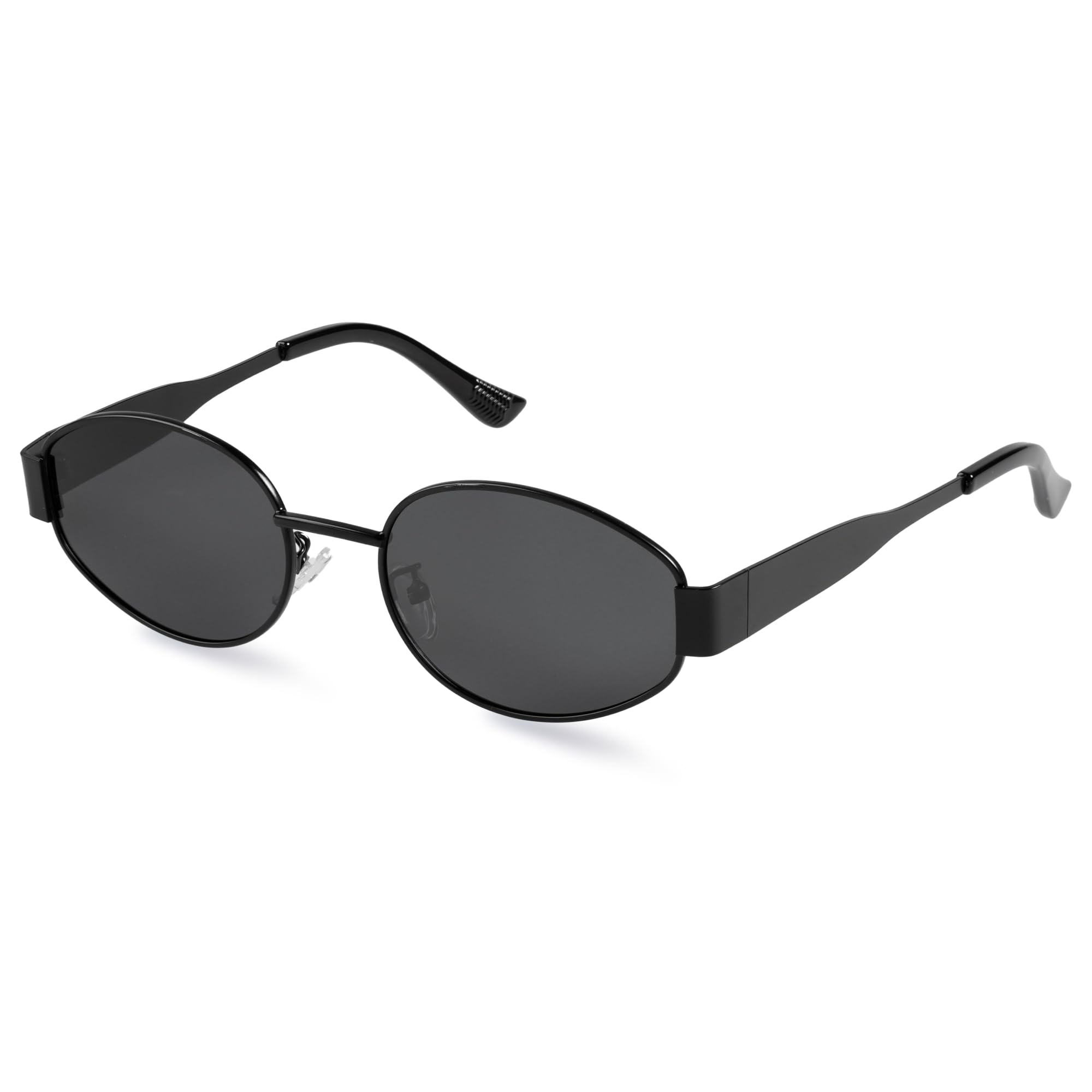 livho Retro Polarized Sunglasses - UV400 Protection, Oval Shape, Metal Frames - Matching Soft Case Inlcuded