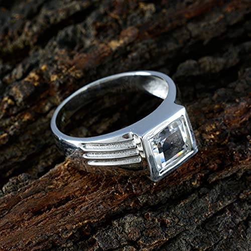 Anneau quartz en cristal véritable argent 925 cadeau idéal mixte