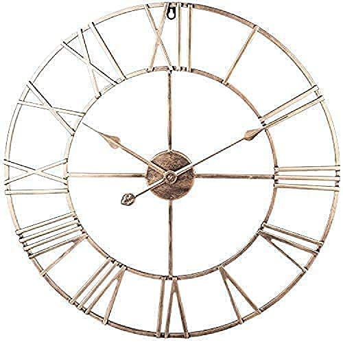 MYUYEE Large Wall Clocks, Outdoor Indoor Garden Clock Iron Living Room Silent Non Ticking Clock, Strong and Not Easily Damaged, Easy to Read