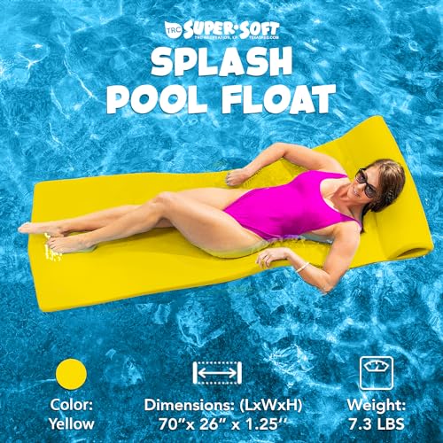 Trc Recreation 8032012 Splash 1.25 Inch Thick Foam Outdoor Swimming Pool Float Mat Large Adult Lounger thumb #1