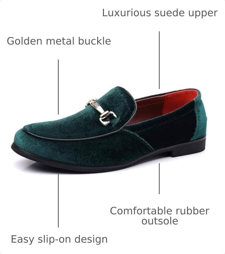 Image of COSIDRAM Mens Dress Shoes Business Luxury Velvet Loafers for Party Prom