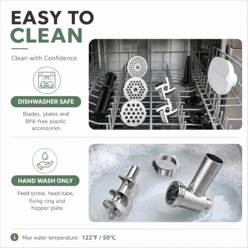 Image of CHEFFANO Meat Grinder, [2500W Max] Electric Meat Grinders with, 2 Grinding Blades, 3 Plates, Sausage Stuffer, Kubbe Kit, for Home Kitchen Use, 3-In-1 Heavy Duty Mincer