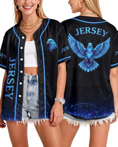 Image of 99TIMORO Graphic Baseball Jersey Shirts for Men and Women | Street Wear Funny Button Down Shirt Short Sleeve Lightweight Breathable Casual Wear Sports Events Summer Gifts Relaxed Fit
