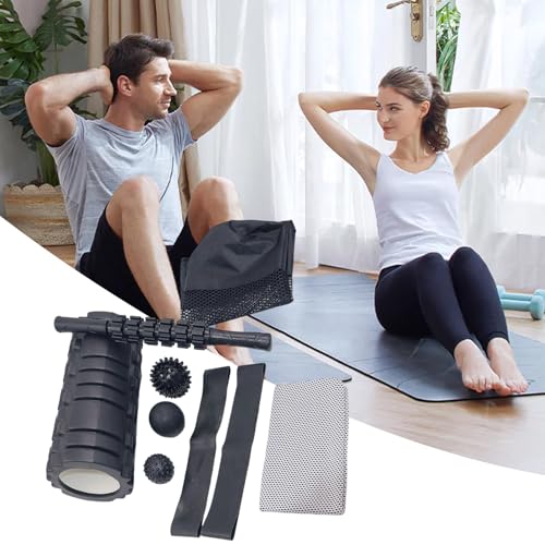 Set de 9 piezas de rodillos de espuma para yoga con palo de masaje y pelotas para recuperación muscular y estiramiento miniatura 2