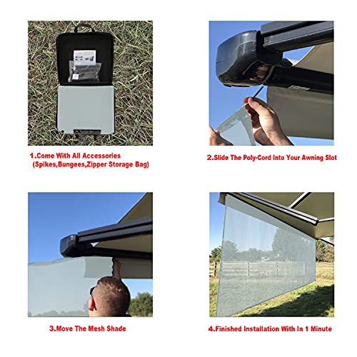 Image of RV Awning Mesh Sun Shade Screen for Motorhome Camper Trailer Sunshade