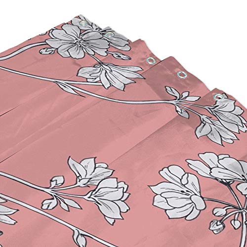 Rideau de douche polyester rose lavable en machine pour un entretien facile - 4