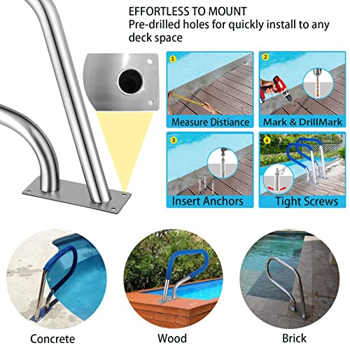 Barandal para piscina de acero inoxidable miniatura 3