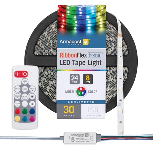 Armacost Lighting Slimline RGB Color LED Controller with 2.5M Multicolor 24V LED Strip Light 713929
