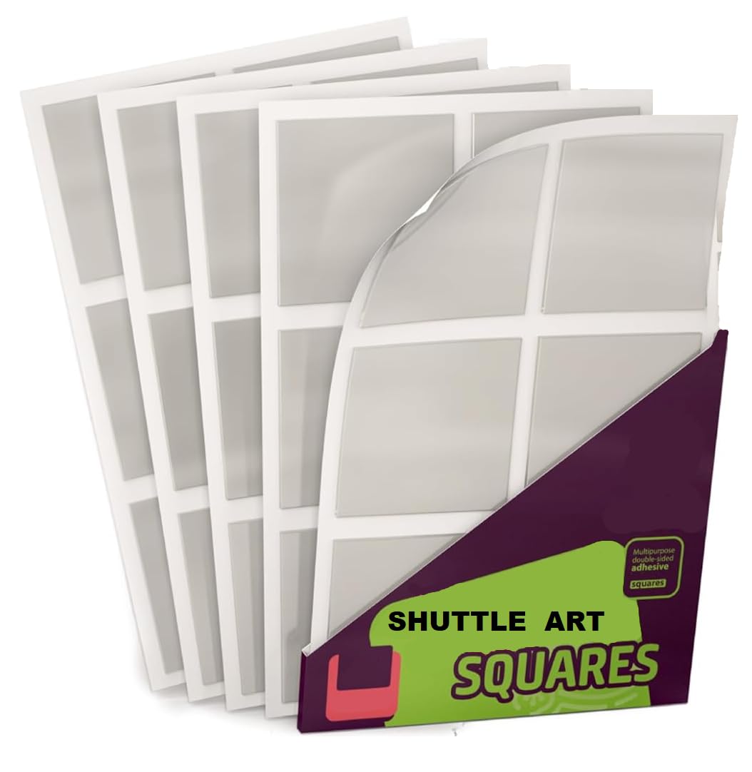 SHUTTLE ART 8 Clear Double Sided Mounting Tape Squares Heavy Duty, Traceless Super Sticky Gel Pads Removable, Multifunctional Adhesive Tape for Cell Phone, Car, DIY Craft, Home Office Wall