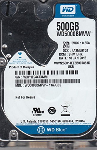 WD5000BMVW-11AJGS2, DCM SHMTJHK, Western Digital 500GB USB 2.5 Hard Drive