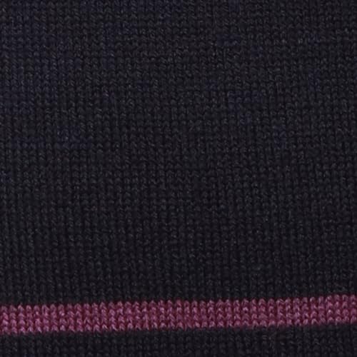 Image of Raymond Men's Regular Fit Acrylic Wool Blend Full Sleeve Round Neck Stripe Pattern Dark Violet Casual Sweater