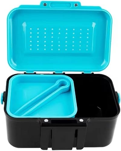 Miniatura 2 de 2 soportes para cebo de gusano, caja de almacenamiento de cebos, cajas de accesorios de pesca (azul)