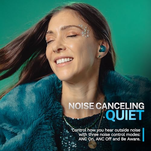 Image of JLab, Go Pop ANC, True Wireless Earbuds, Active Noise Cancelling, Transparent Teal