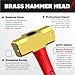 C&T 3lb Brass Sledge Hammer,Non-Sparking,Comfortable Fiberglass Handle,3-Pounds,Non-Magnetic,Corrosion Resistant