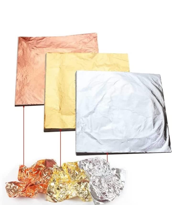 300pcs 8X8 CM Gold Leaves for Arts Craft Projects, Home Decorations, Art and Craft Gilding.Canvas Painting Resin Artistic Works ect