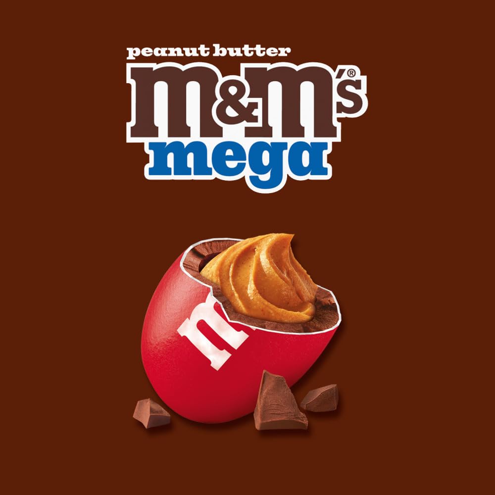 M&M'S Peanut Butter Chocolate Candy, Full Size 2.83 oz Bag, Pack of 24 Bulk Candy Chocolate