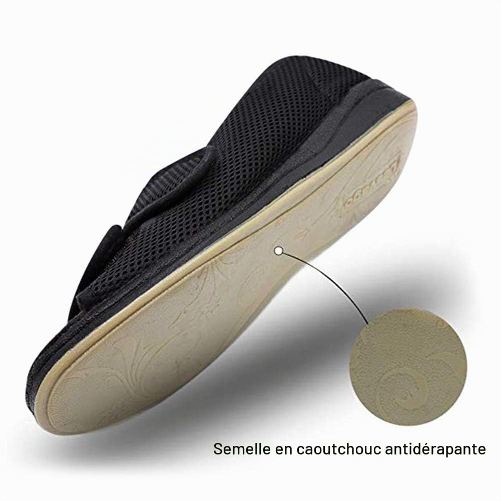 IBLUELOVER Chaussons Diabétiques Femmes Pantoufle de Rééducation Orthopédique Eté Sandales Santé pour âgées Pieds Enflé Gonflée Chaussures Marche Réglable Ouvert Scratch Fermeture Antidérapant