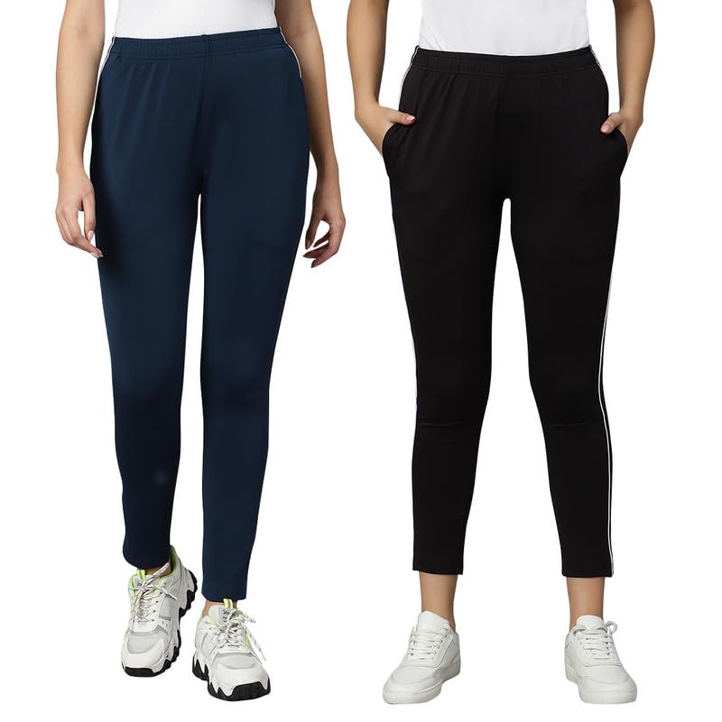 Image of omtex Track Pants for Women with Pockets Elastic Waist Workout Sport,Gym Pants,Yoga Running Pants with Multicolor Trackpants for Women
