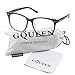 GQUEEN Fake Non Prescription Glasses Clear Lens for Women Men Oversized Frame UV400 Protection Brown, 201581