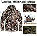 CARWORNIC Herren Camo Ruhige Jagdjacke Wasserdicht Softshell Fleece Gefüttert Camouflage Outdoor Wandern Angeln Mantel, Schilf Camo, XL
