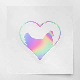 Decal Stickers of Chicken Heart (Hologram) (Set of 2) Premium Waterproof Vinyl Decal Stickers for Laptop Smartphone Car Dirt Bike Wall Room Mason Jar Bathtub Door Skateboard - ANDVER1e54623HO_1123