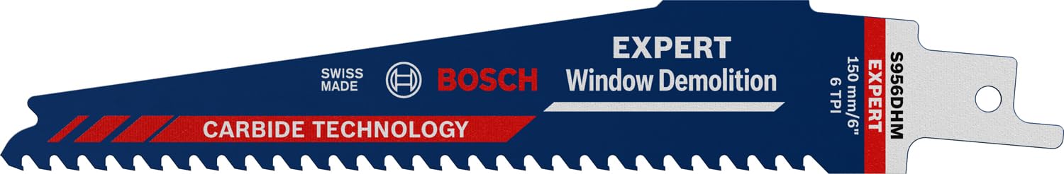 Bosch Bosch Professional 1x Expert ‘Window Demolition’ S 956 DHM Reciprocating Saw Blade (for Wood with tough metal, Length 150 mm, Ac