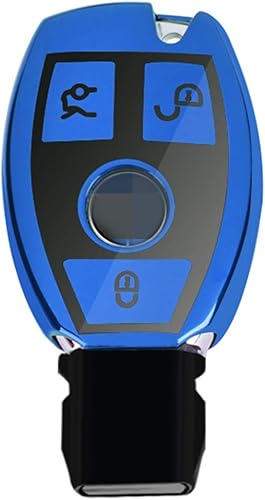 Vista 3 de Cubierta de silicona suave para Mercedes-Benz A B C E S G M V Clase CLA CLS GLA GLC GLE GLK GLS SL SLK SLC Viano para Metris, Azul brillante - Azul