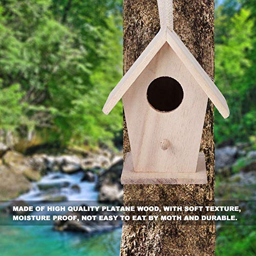 Hanging Birdhouse 2PCS Wooden Bird House Hanging Nesting Box for Outdoor Garden Patio Decorative Accessories - Image 6
