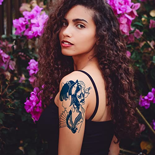 Aresvns Semi Permanent Tattoos, 8 Sheet Waterproof And Long-Lasting 2 Weeks, Plant-Based Ink Realistic Fake Tattoos Stickers For Women Men And Kids (Flowers) Christmas Gift #TOP4