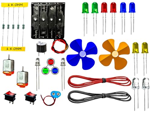 Image of Science Kit | 28 Components | Project Experiment Kit | Motor Fan Toy Set for Kids | Multicolor