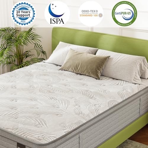 Image of 14 Inch Full Mattress Gel Memory Foam Mattresses, Hybrid Mattresses in a Box Individually Pocket Springs, Full Size Mattress 14 Inch, Medium Firm, Fiberglass Free&Pressure Relief, CertiPUR-US