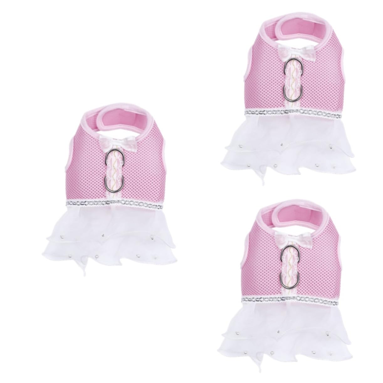 Sosoport 3pezzi Pettorina Per Cani Rete Con Abito Rete Rosa Taglia Media Comfort e Design Elegante Per Passeggiate Con Tuo Cucciolo