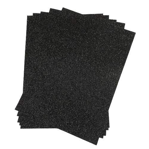 Papel Glitter Preto A4 180g 05fls