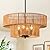 DSLITING Rattan Pendant Light Boho Wicker Chandelier Kitchen Island Lighting 2-Tier Drum Basket Hanging Light Woven Shade Dinning Room Light Fixture Living Room Bedroom Entrance Farmhouse Chandeliers