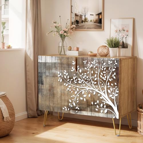 SIGNWIN-Sideboard-Buffet-Cabinet-Kitchen-Storage-Cabinet-with-2-Doors-Mid-Century-Tree-Silhouetten-Cupboard-Console-Table-for-Dining-Room-35-L-x-18-W-x-29-H SIGNWIN Sideboard Buffet Cabinet Kitchen Storage Cabinet with 2 Doors Mid Century Tree Silhouetten Cupboard Console Table for Dining Room 35 L x 18 W x 29 H