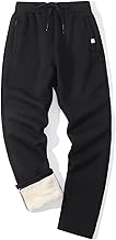 Flygo Men's Fleece Pants Winter Warm Joggers Pants Active Sherpa Lined Sweatpants