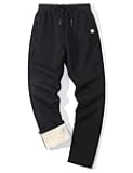Men's Fleece Pants Winter Warm Joggers Pants Active Sherpa Lined Sweatpants