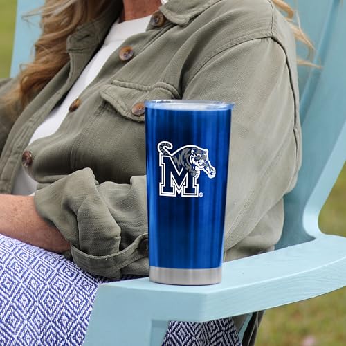 Image of Logo Brands 20 oz Powder Coat Tumbler- Insulated Tumbler with Lid for Water, Iced Tea or Coffee, Smoothie and More
